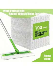 100pcs Dry Sweeping Cloths Pads, Compatible With Sweeper - Disposable Duster Refills Mop Pads For Floor Mopping And Cleaning, Thickened Disposable Electrostatic Dust Removal Paper, Disposable Mopping Cloth, Dusting Cloths