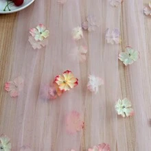 1pc Pleated Table Runner, Semi-Transparent Balinese Crepe Cloth Table Runner, Boho Chic Polyester Table Runner, Suitable For Wedding Table Decor, Bohemian Country Party, Bridal Shower Decoration