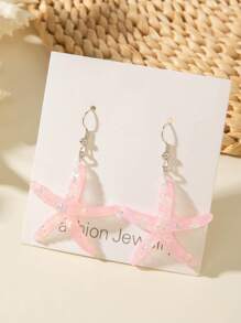 1 Pair/6 Pairs Set Bohemian Sea Star Resin Pendant Women Single Pair Earring & Earring Set, Suitable For Beach Party, Gift (No Card)