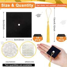 10 Pcs Graduation Graduation Party Pastry Decoration Doctoral Hat: Perfect For Graduation Parties - 2025 Decorative Graduation Gifts - Suitable For Wedding, Birthday, Graduation, First , General Occasions