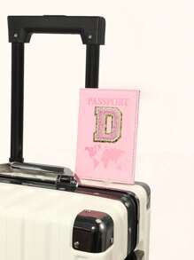 Capa Para Passaporte Com Letras De A A Z, Porta-Passaporte De Viagem Com Estampa De Mapa, Pasta Para Passaporte Rosa, Carteira Para Passaporte Para Viagens De Negócios