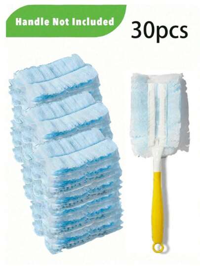30 peças, refis descartáveis para espanador, substituição de cabeças de espanador eletrostático - remoção de poeira sem esforço para eletrônicos, móveis, persianas e ventiladores de teto - (alça não incluída) - produtos de limpeza, acessórios de limpeza