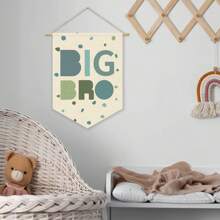 1 Stück Hängende Wandleinwand Banner Kinderzimmer Dekoration Baby Kinder Wandkunst Leinwand Banner Wandbehang Wimpel Leinwand Banner für Spielzimmer Baby Kinderzimmer Dekoration 15 x 11 Zoll