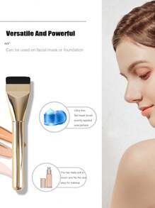 1pc New Ultra-Thin Straight Line Flat Top Foundation/Mask Brush, Makeup Artist Essential Tool, Invisible Seamless, Travel-Friendly