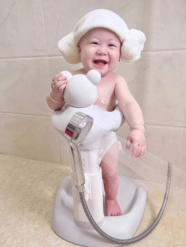 Baby staande douchestandaard, baby staande douchehulpmiddel, anti-val en antislip, baby was billen douche ondersteuningsframe