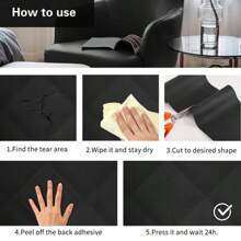 17 X 39 Inch Home Decorative Sticker – Self Adhesive Leather Repair Patch Tape, Multi-Purpose Furniture Sticker For Sofa, Couch, Car Seats, Office Chair, Boat Seat, Bags, Wall & Vinyl Surface Repair, Leather Texture Furniture Wrap Decal (Black/Brown/Dark Brown) Wall Stickers Room Decor Wall Decor Wall Sticker Personalised Stickers