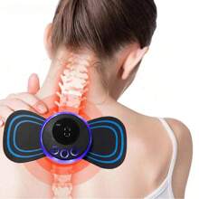 Masajeador de cuello EMS electrónico, estimulador muscular eléctrico, parche de masaje cervical, dispositivo de masaje corporal portátil de pulso de corriente