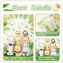 10/25/50 件丛林派对礼品袋，卡通长颈鹿和朋友塑料手持礼品袋，森林主题生日和婴儿洗礼装饰，林地动物糖果袋 - 叢林包裝袋 - 查看 6