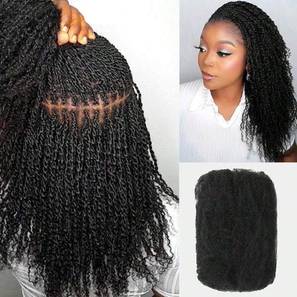Cheveux humains Afro Kinkys en vrac pour le tressage. Cheveux humains Afro Kinky-Bouclés en vrac pour les mini tresses, de 8 à 20 pouces, 50 g/paquet, 20,32-50,8 cm, cheveux de tressage en vrac pour les micro-locks extensions