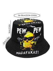 Cappello da pescatore di stile alla moda "PWE PWE", stampa stile urbano, cappello da sole casual da esterno a protezione solare, unisex