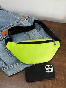 1pc Fashionable Women Waist Bag/Chest Bag With Invisible Zipper, Solid Color & Waterproof Nylon Material For Holding Coins And Small Items Men Zip Front Waist Bag Chest Bag Fanny Pack Crossbody Bag Sling Bag For Travel Work Sport Essentials Belt Bag For Men