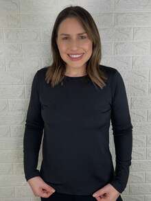 Women's Long Sleeve Thermal Second Skin Top - 黑色 - 查看 1