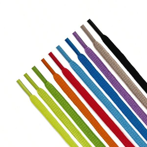 6Mm Half-Round Ellipse Polyester Shoelaces For Sneakers/Flat Shoes/ Sports Shoes - Vibrant Colors Upgraded Thickened Plush Design (2 Packs) Customizable Fit Fashion Sneaker Accessories