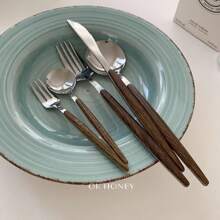 Vintage Stainless Steel Dessert Spoon, Small Teaspoon For Western Style Cuisine
