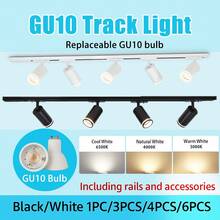 （套装）3个/4个/6个LED吸顶灯 GU10吊灯，可更换灯泡 110V-220V轨道灯，嵌入式射灯，适用于家居装饰卧室吊灯壁灯 - GU10軌道燈(可更換燈泡) - 查看 3
