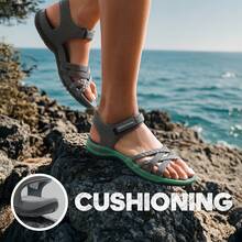 Womens Sandals Light Weight Hiking Sandals For Women Comfortable Athletic Quick-Drying Walking Hiking Water Sandals - Xám - Xem 7