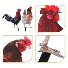 2 件 STOBOK 乡村风格母鸡架，亚克力鸡装饰 - 多功能动物主题花园装饰，无需电源或电池，户外庭院艺术 - 彩色 - 查看 6