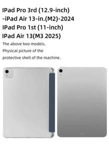 1 Stück transparenter Stiftschlitz 3-Fach Flip Tablethülle, navy blau. Mit integriertem Stiftschlitz, 3-Fach-Ständer, Magnet-Sleep/Wake-Funktion, TPU-Weichrandschutz, kratzfest. Kompatibel mit iPad Mini 4/5/6/7, iPad Air 1/2, iPad 9.7/10.2/10.5/10.9, iPad Pro 11"/10. Gen/Pro 12.9"/Air 11-Zoll (M2) -2024/Air 13-Zoll (M2) -2024/Pro 11-Zoll (M4) -2024/Pro13-Zoll (M4) -2024/iPad Air 13 (M3 2025)/iPad Air 11-Zoll (M3) 2025/iPad (A16) 11 Zoll 11. Generation 2025, Apple und andere Modelle.