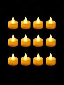 6/12/24 peças Velas de chá LED sem chama, Luzes de velas plásticas falsas a bateria com duração superior a 200 horas, adequadas para desejos, decoração da mesa de jantar