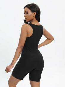 1pc Women's Lightweight Sauna Sweat Fitness Yoga Jumpsuit, Workout Jumpsuit For Sports, Gym, Yoga, Summer Gym Accessories For Belly Slimming Girdles, Lumbar Girdles For Belly Slimming Corset