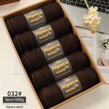 500g/245m Alpaka Wolle Garn, dickes Strickgarn für selbstgemachte Kleidung, Winterpullover, Schal, Mütze, Handschuhe, Knieschoner, Mehrfarbig, 5 Bälle/Packung