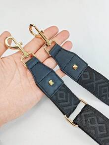 Travel Accessories - Bag Straps, Suitable For Various Handbags, Patterned Bag Strap With W Shape Design, Rivet Decorated Bag Strap, Fashionable Geometric Pattern Bag Strap, Fits Various Women's Handbags - Multicolor - View 6