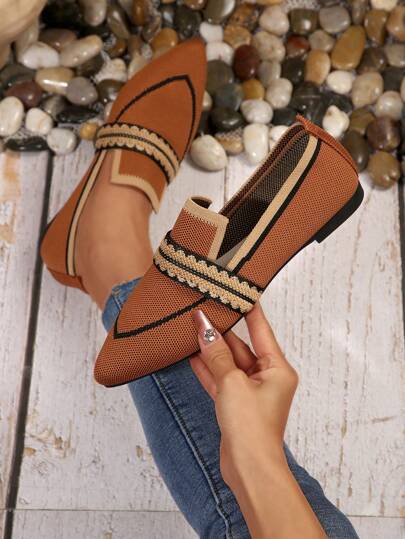 Nowe modne siatkowe damskie płaskie buty wsuwane ze spiczastym noskiem, miękkie, antypoślizgowe, oddychające, siateczkowe, codzienne buty