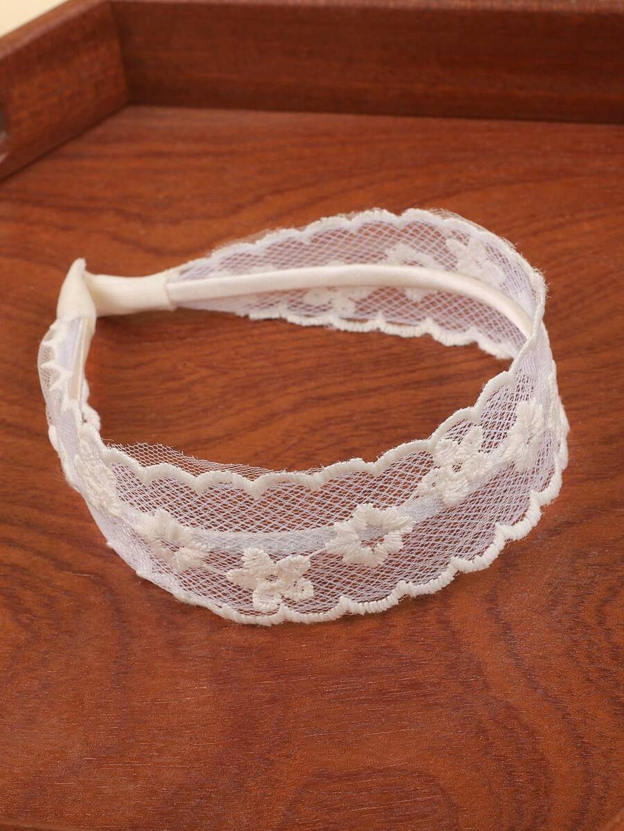 1 Set Lace Embroidery Flower Headband, Simple & Practical Multifunctional,Hairband,Hair Hoop,Hair Accessories Headbands - Multicolor - View 1