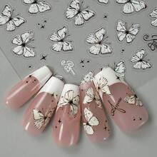 Lidankou Colorful 5D Butterfly Embossed Nail Stickers, Laser Effect Butterfly DIY Nail Accessories - Multicolor - View 3