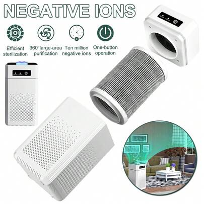 1 Piece Smart Touch/Air Purifier With Real HEPA Filter , USB Powered, 12V ,Holiday Essentials, Home Bedroom Air Helper Summer