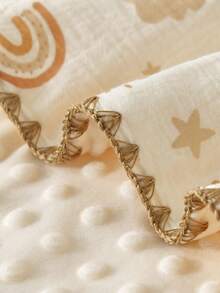 1 件笑脸太阳图案婴儿保暖凸珠羊毛毯，婴儿房幼儿盖毯，成人办公室防风披肩，儿童汽车座椅毯，四季适用 - 微笑太陽 - 查看 3