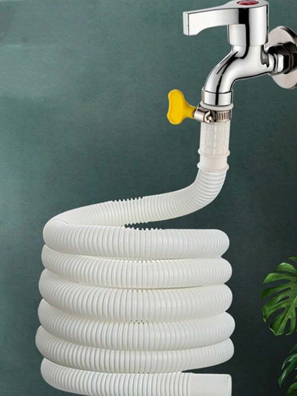 1pc FlexiHose Multi-Functional Faucet Extension Tube With Clamp, Easy Installation, Interlocking Head & Tail Design, Plastic Material For Garden, Bathroom, Kitchen - Solves Short Faucet And Drain Pipe Issues, Sink, Air Conditioning, Washing Machine, Drain Pipe, Faucet Extension, Interlocking, Perfect Solution
