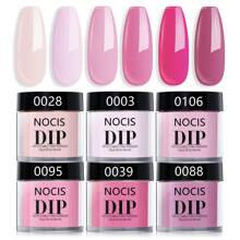 6 pièces Kit de poudre de trempage rose - Teintes claires et roses, nuances de fleurs de cerisier pour une manucure française DIY, sans lampe UV nécessaire
