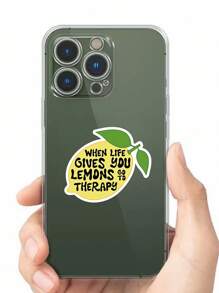 "When Life Gives You Lemons, Go To Therapy" Humorous Sticker, The Real Lemon Decorate Your Laptop, Water Bottle, Journal, Skins, Guitars, Helmets, Office Supplies, School, Skateboards, Luggage, And Other Funny Vinyl Record Waterproof Decal