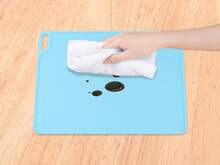 Placemat Set Of 6 Silicone Placemats For Kitchen Dining Table Decor, Washable Table Placemats Wipeable Table Mat - Light Blue - View 3