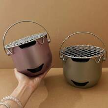Mini Kleine Kohle Stove Outdoor Tragbarer Zuhause BBQ Edelstahl Herd Kochen Tee Olive Alkohol Koreanischer Stil BBQ Ofen, Feiertagsparty Geschenke für Feiertagsparty, Ostern, Weihnachten, Halloween, Lehrertag, Muttertag, geeignet für Camping Picknick Geschenke.
