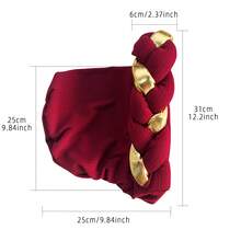 1pc Plain Color Polyester Headband Cap, Suitable For All Seasons, Wedding - Golden Braids - View 3