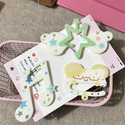 Cartoon Shape Carabiner Clip, Cute Acrylic Multifunctional Card Holder,School Supplies,Back To School