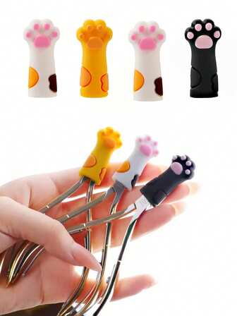 1pc/3pcs Silicone Nail Clipper/Tweezer Covers + Nail Care Tool Storage Pouch, Silicone Nail Cuticle Protector, Cat Claw Shape Protector Box For Small Scissors & Tweezers, Manicure Tool