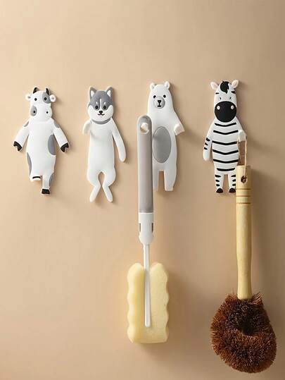 卡通造型创意粘胶纤维壁挂式挂钩，适用于家居收纳 - 多功能门厅及玄关收纳整理架，卡通风格轻巧眼镜钥匙架，可挂眼镜、外套及配饰，节省空间，适用于客厅、宿舍装饰，耐用粘胶纤维壁挂式挂钩，可挂钥匙、帽子、包包及小物件。