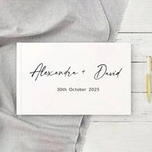 Customized Elegant Wedding Guest Book With Name Design, Wedding Guest Book,Multiple Designs And Styles To Choose From, Suitable For Wedding Decorations And Party Favors, Wedding Guest Book, Personalized Guest Book, Wedding Decoration, Perfect For Wedding, 36 Pages Horizontal Wedding Guest Book