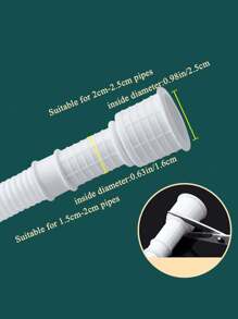 1pc FlexiHose Multi-Functional Faucet Extension Tube With Clamp, Easy Installation, Interlocking Head & Tail Design, Plastic Material For Garden, Bathroom, Kitchen - Solves Short Faucet And Drain Pipe Issues, Sink, Air Conditioning, Washing Machine, Drain Pipe, Faucet Extension, Interlocking, Perfect Solution