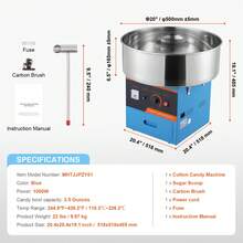 Electric Cotton Candy Machine, 1000W Candy Floss Maker, Commercial Cotton Candy Machine With Stainless Steel Bowl, Sugar Scoop, And Drawer, Perfect For Home Kids Birthday, Family Party, Blue - US A Type Plug(110-127V) - View 5