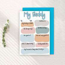 1PC Funny Dad's Card For Birthday, Dad Birthday Card From Daughter Son, My Daddy Q&A Greeting Card Gift, DIY Fill In The Blanks Daddy Card