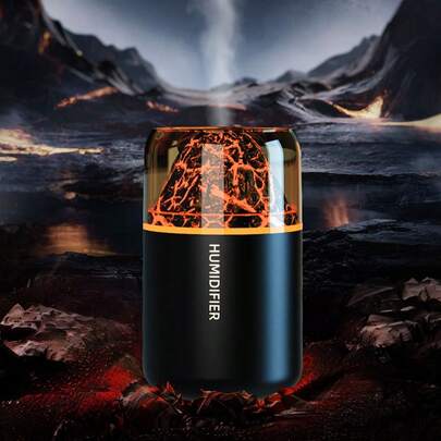 USB火山造型香薰机，超声波冷雾加湿器，两种模式，七彩夜灯，桌面香薰机，便携式，适用于汽车/家庭/办公室/卧室，可用于香薰、空气净化、除臭、加湿、精油扩散，节日礼物