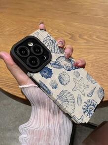 1pc Classic Shell Pattern Soft TPU Phone Case, Anti-Fall Design, Compatible With IPhone And S15/S15Plus/S15Pro/S15ProMax