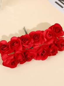 3 lots de roses miniatures artificielles en papier de couleurs mélangées, fleurs artisanales petites pour artisanat, fleurs miniatures pour bouquet de mariage. Fleurs en papier miniatures avec tiges pour artisanat DIY, scrapbooking et embellissement
