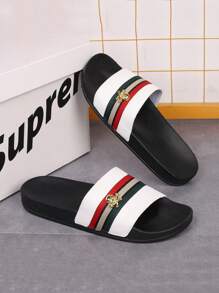 Sandalias de hombre para exteriores, chanclas de verano de EVA, zapatos de playa, chanclas para interiores y exteriores, pantuflas deportivas de moda en negro