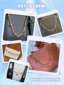 Women Shoulder Crossbody Bag Underarm Cherry Bag Purse Charm Bag Chain Charm Bag Purse Charm Chain Strawberry Bag Decoration Accessories Cherry Decorative Bag Chain Charms Purse Extender Replacement Extension Chain Decorative Bag Strap Chain Straps Charms For Handbag Tote Crossbody Shoulder Bag For Women's Shoulder Bag - Zinc Alloy Bag Chain Charm Bag Decoration Chain Pendant Decorative Bag Chain Charms Accessories - Multicolor - View 6
