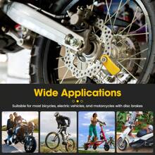 Gelbe Alarm Disc Lock Wiederaufladbare Motorrad Scheibenbremse Lock Alarm 110dB mit 1.5m Erinnerungskabel Verstärktes wasserdichtes High Security Scheibenbremsschloss für Motorrad, Fahrrad, Roller, E-Bike